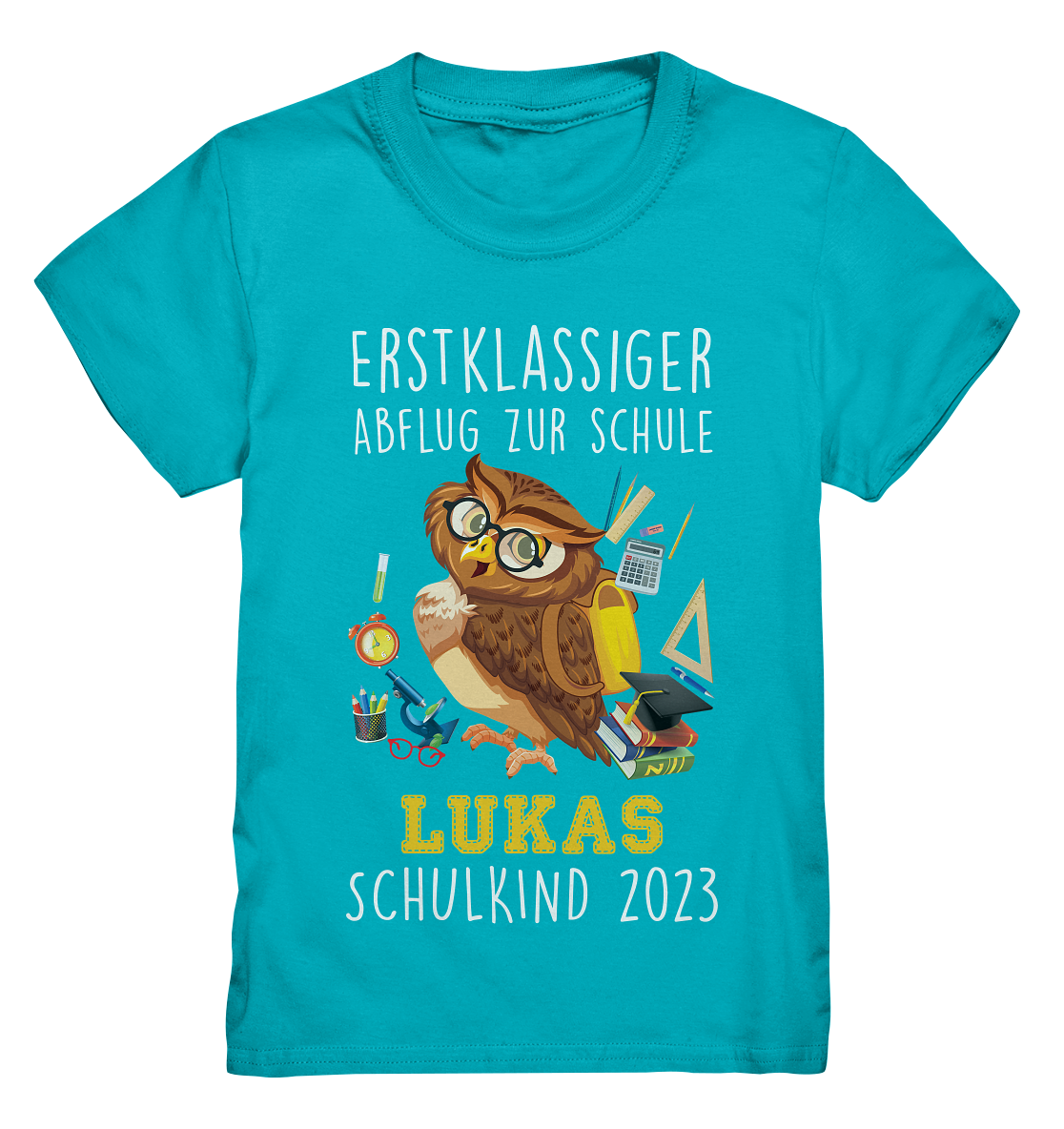 Kindershirt "Eule" Schulkind 2024, Datum und Name personalisierbar