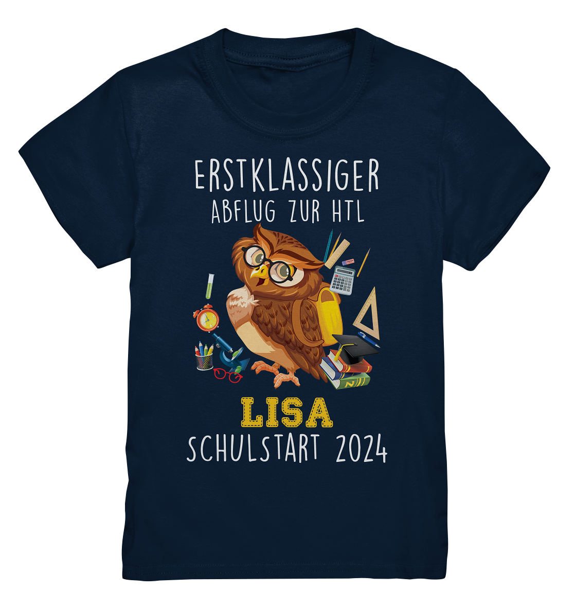 Kid's Shirt "Eule", Jahr, Schule und Name personalisierbar - Kids Premium Shirt