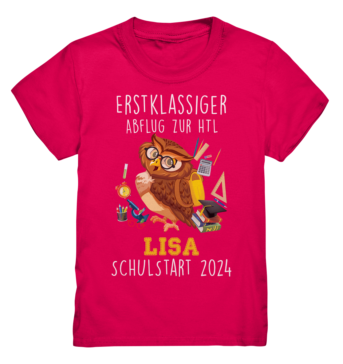 Kid's Shirt "Eule", Jahr, Schule und Name personalisierbar - Kids Premium Shirt